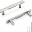 Rergy 10 Pack 3 Inch Brushed Nickel Cabinet Pulls Kitchen Handles Silver Cabinet Handles Dresser Drawer Pulls Modern Hardware (3in(76mm) Hole Center) Brushed Satin Nickel