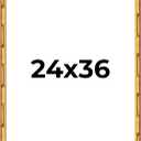 Poster Palooza 24x36 Frame Gold Bamboo Solid Wood Picture Frame with UV Acrylic, Foam Board Backing & Hanging Hardware Included