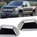 Chrome Exterior Door Top Half Tow Mirror Cap Cover for Ford Super Duty 2017-2025 F250 F350 2017-2022 F450 F550 Snap-on Towing Accessories (Chrome)
