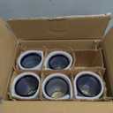 Hand Blown Mexican Drinking Glasses Set of 5 Glasses with Cobalt Blue Spiral Design (14 oz each)