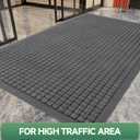 100pointONE Front Door Mat Outside Entrance, 48"x36" Doormat, Square Grey