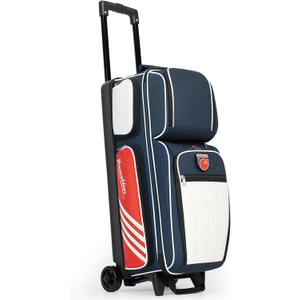 MANUEKLEAR 3 Ball Bowling Bags with Wheels, Bowling Ball Bag 3 Ball Roller with Accessory Pockets and Shoe Compartment