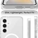 3 x for Samsung Galaxy S24 FE Case Compatible with MagSafe Slim Thin Hard PC Translucent Frosted Rugged Drop-Proof Shockproof Protective Case for Samsung Galaxy S24 FE (Clear)