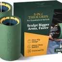 Tribus - Thick Grips for Dumbbells and Barbells, 2.05" & 2.44" Thick Dumbbell Grips for Men and Women, Extreme Arm & Forearm Builder Grip Strength, Barbell Grip for Weight Lifting