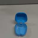 JMU Denture Bath Case with Strainer Basket Soaking Cup & Mouthguard Storage Container (Light Blue)