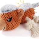 Dog Toys - Squeaky Interactive Plush Dog Toy with Rope, Chew Toy for Large Dogs, Small Dogs & Puppies - Tug of War Dog Toy for Aggressive Chewers, Pet Toys for Dogs (brown4)