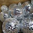 Funtery 100 Pcs Mirror Disco Balls Bulk Assorted Silver Hanging Disco Ball Decor for Home Wedding Birthday Dance Music 70 S Theme Party Christmas Tree Ornaments(1.2'', 2'', 3.2'', 4'')