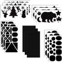 10 Sheets Repair Patches Down Jacket Black Nylon Fabric Patch Winter Self Adhesive Different Size and Shapes Clothes Clothing Repair Kit for Down Jacket, Tent Clothes, Bag