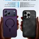 2 x Magnetic for iPhone 17 Pro Max Case, [Anti-Slip] [Military-Grade Drop Protection] [Camera Protection] Skin-Friendly Slim Matte Shockproof Protective Case for iPhone 17 Pro Max, Purple