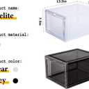 Attelite Shoe Box Organizer,Set of 6,Stackable Plastic Shoe Box with Clear Door, Shoe Storage Box Containers,For Display Sneakers,Easy Assembly,Fit up to US Size 12(13.4x 10.6x 7.4)