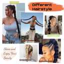 SEIKEA Long DIY Braided Ponytail Extension with Hair Tie Straight Wrap Around Hair Extensions Ponytail Natural Soft Hairpiece Copper Red 34 Inch (After Braided 30 Inch)