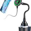 for Qi2 15W Magsafe Car Cup Charger, Heat Restriction, Fast Charging Magnetic Cup Holder Phone Holder, Wireless Charger for iPhone 17 16 15 14 13 12 Series with 40" C-C Cable (No Car Adapter)