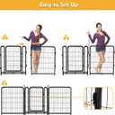 Getlay Dog Playpen 48 inch(H) 8 Panels Total 17.7 Ft(L) Dog Fence Outdoor for Yard. Wide Door Low ThresholdMetal Dog Pen Heavy Duty Pet Puppy Exercise Pen for Rv Camping Garden Yard