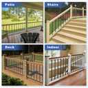 50 Pack Deck Balusters 26" Staircase Baluster for Deck Systems, Black Hollow Metal Spindles for Stair Railing and Porch Railing, Indoor Outdoor Use (1.5mm Thick)