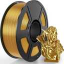 Silk Gold PLA Filament 1.75mm, 1kg(2.2lbs) High Speed Shiny Metallic Golden 3D Printer Filament, Low Warp & Clog-Free, Dimensional Accuracy +/- 0.03mm for FDM 3D Printers
