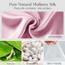 100% Natural Silk Eye Mask for Women Men, Soft Pressureless Cooling Blackout Eye Covers for Sleeping, Large Size Sleep Mask fits All Heads Adjustable, 1PC, Lotus Pink