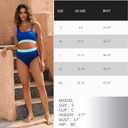 Maternity Two Piece Swimsuit High Waisted Strappy Bikini Set Bathing Suit (Blue, L)