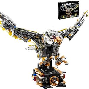 Mechanical Eagle Building Block Set 3D Poseable Model with Articulated Wings & Talons STEM Toy for Kids & Adults Ideal Gift for Engineering, Nature & Animal Lovers