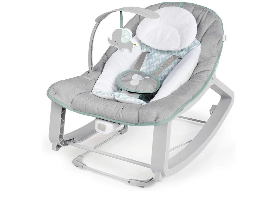 Ingenuity Keep Cozy 3-in-1 Grow with Me Vibrating Baby Bouncer, Seat & Infant to Toddler Rocker, Vibrations & -Toy Bar, 0-30 Months Up to 40 lbs (Weaver)