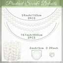3 Pcs Giant Wedding Pearl Bead Garland 9.84 ft 13.12 ft White Jumbo Ball Bead Hanging Banner Faux Pearl Strand Chain for Wedding Engagement Bridal Shower Photo Background Decoration