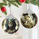 Christmas Decorations Ornaments, Stained Glass Ornament, Christmas Tree Ornaments, 2025 Gift Ornament, Xmas Gift for Friend Family Coworker - Egyptian Goddess Bastet