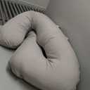 Momcozy Pregnancy Pillows for Sleeping, U Shaped Full Body Pillow for Pregnancy Women with Removable Jersey Cotton Cover, 57 Inch Maternity Pillow, Grey