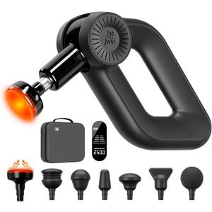 BOB AND BRAD D6 Pro Plus Massage Gun with Heat, Deep Tissue Percussion with 16mm Amplitude, Professional Muscle Massager Gun for Athletes, Quiet Electric Handheld Massager