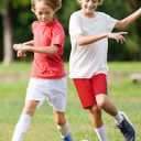 2 Pack Boys Athletic Shorts Teens Quick Dry Mesh Basketball Soccer Gym Shorts with Drawstring for Kids 5-12Y (5-6 Years, Green+white)