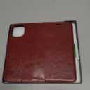 MONASAY Wallet Case Compatible for iPhone 15 5G,[Glass Screen Protector Included] [RFID Blocking] Flip Folio Leather Cell Phone Cover with Credit Card Holder, 6.1-inch, Burgundy