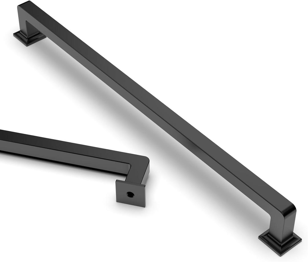 Asidrama 10 Pack 10 Inch(256mm) Matte Black Cabinet Pulls Cabinet Handles Cupboard Handles Kitchen Cabinet Hardware for Cupboard Drawer Pulls