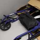 Drive Medical 10257BL-1 4 Wheel Rollator Walker With Seat, Steel Rolling Walker, Height Adjustable, 7.5" Wheels, Removable Back Support, 300 Pound Weight Capacity, Blue