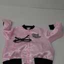 Sincere Party Pink Satin Jacket Back to the 50s Costume for Girls with Glasses,Scarf,Earrings Small(4-6) : Toys & Games