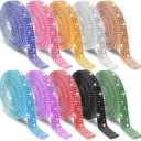 10 Rolls Self Adhesive Rhinestone Ribbon Crystal Diamond Tape Assorted Colors Rhinestone Strips for DIY Phone Car Rhinestone Hat Band Decorations Glitter Arts Crafts Sticker (Each Roll 1 Yard) (multicolored)
