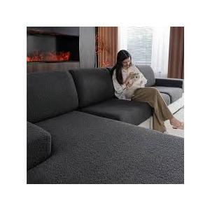 QIANMEW Couch Covers for Sectional Sofa, Washable Stretch Soft Sofa Cushion Covers
, Grey, 25" 