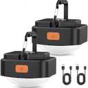Rechargeable Camping Lights FLY2SKY 2Pcs Black Tent Lights Mini Flashlight Portable LED Camping Lantern Survival Gear Camping Accessories for Hiking Backpacking Fishing Hurricane Emergency Outage