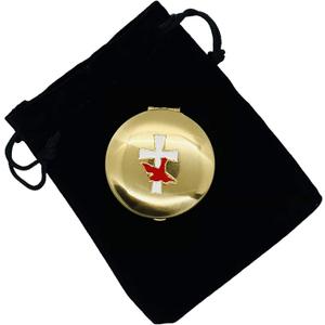 PYX with Epoxy Filled Cross and Dove 1 1/2 x 1/2 Inch