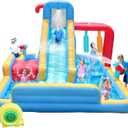 Doctor Dolphin Inflatable Water Slides, Water Bounce House with Waterslide for Kids, Blow Up Water Park Backyard, Water Slides Outdoor for Wet and Dry(550W Blower Included)