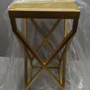 Vintiquewise Decorative Gold Square X Design Umbrella Holder Stand for Indoor and Outdoor