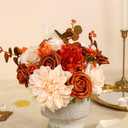 Artificial Flower Box Set Silk Flowers Rose Faux Flowers with Stems for DIY Bridal Wedding Bouquets Centerpieces Arrangements Table Decor Baby Shower Party Home Decor (Chic Terracotta Rust)