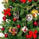 8pcs Mini Double Glass Pressed Flower Frame Kit with 40 Dried Pressed Flowers, 2x3 Inch Glass Wall Hanging Picture Frame with Chain Ornaments for Women Christmas Handicraft Vintage DIY Home Decor