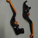 Motorcycle Short Brake Clutch Levers for KTM RC125 RC200 RC390 Motorbike Handlebar Brake Lever for KTM for DUKE 125 for DUKE 200 for DUKE 390 Adjustable Aluminum Alloy Black Orange