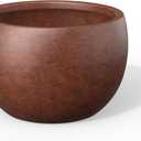 Kante 15.7" Dia Round Concrete Planter, Outdoor/Indoor Large Bowl Plant Pots with Drainage Hole and Rubber Plug for Garden Patio Balcony Home, Rusty