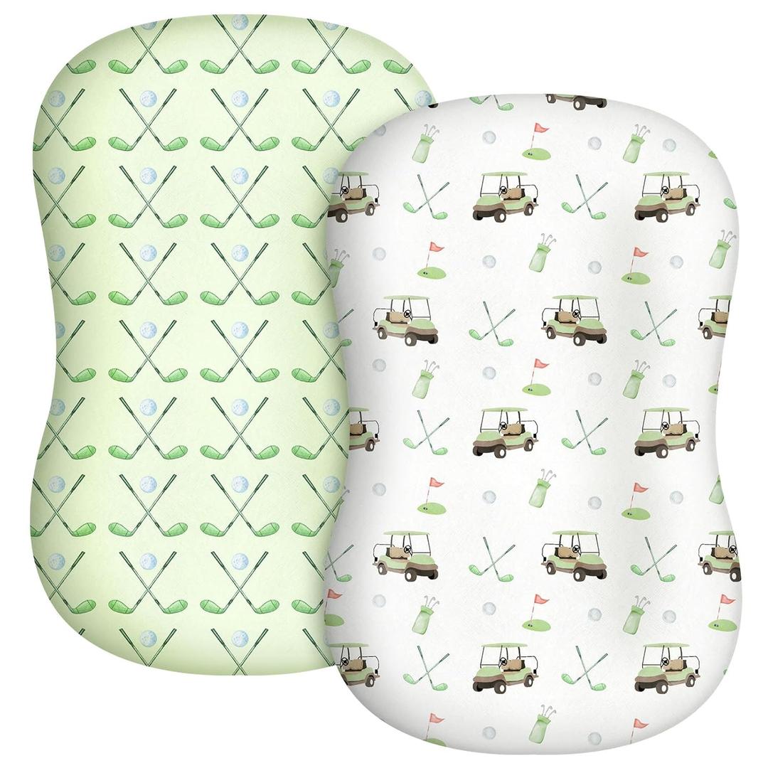 CroBlissful 2 Pack Golf Baby Lounger Cover Stretchy and Soft Infant Lounger Cover Breathable and Soft Baby Nest Slipcover for Boys Girls