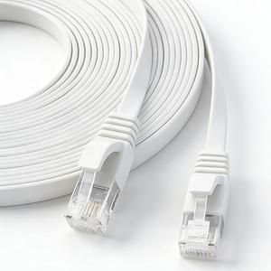 Elecan CAT 6E Cat 7 Ethernet Cable 20 Ft White, High-Speed Triple Shielded Internet Network Cable, S/FTP, POE, 26AWG 10Gbps Long CAT6A RJ45 LAN Cable Cord, Flexible &Durable for Outdoor &Indoor +Ties