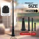 LEIFIDE 2 Sets Vintage Outdoor Light Post and Cap Base 77" Heavy Duty Cast Aluminum Outdoor Lamp Post for Garden Patio Yard Pathway Parking Driveway Home Lawn, Black, 77 inches , 10 1/4 inches