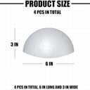 Styrofoam Half Balls 6 Inch,4PC Large White Half Foam Balls for Crafts, DIY Craft Giant Foam Balls for Home and School,Smooth Solid Round Balls (Half styrofoam-6in-4pc)