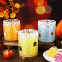 3 Pcs Halloween Drinking Glasses Cups 14 oz Ghost Pumpkin Spider Icon Juice Glass Cups Halloween Stemless Wine Glasses for Holiday Drinkware Friends Lovely Gifts Party Decoration
