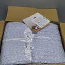 YnM Cooling Weighted Blanket, 100% Cotton Handmade Chunky Knitted Blanket, Weighted Lap, Breathable Heavy Blankets, Machine Washable Throw for Sleep or Home Decor (Light Lavender, 40x50 Inch, 7lbs)