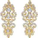 Mecresh Gold/Silver Rhinestone Chandelier Wedding Bridal Dangle Earrings