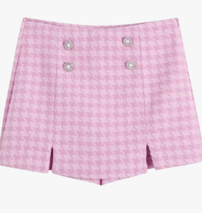 Women Plaid Two-Piece Set Vintage Office V Neck Short Blazer Elegant Mini Skirts Suits, Size -XXL